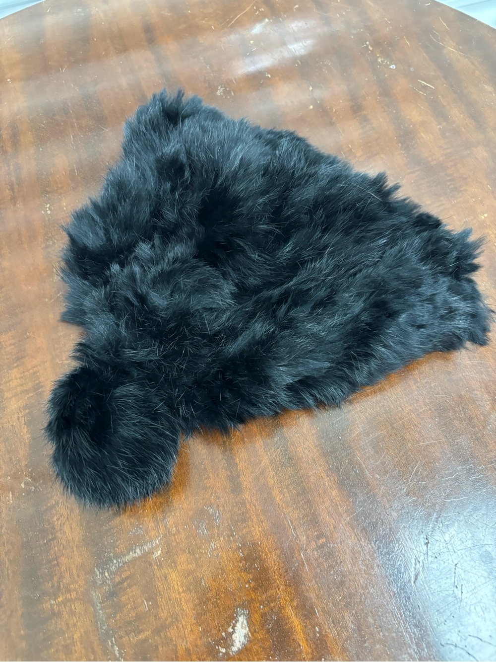 Plush Black Rabbit Fur Hat Black